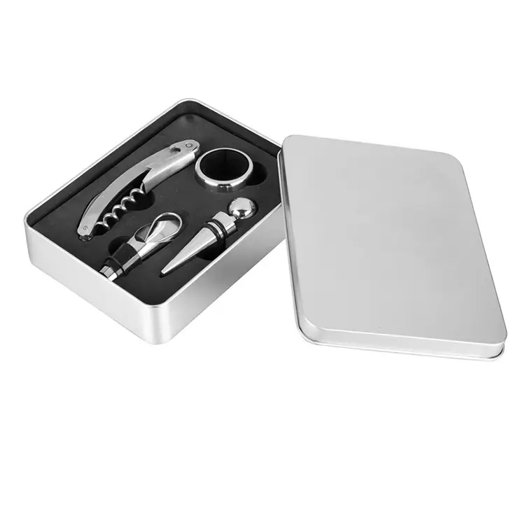 4pcs Wine Tools Tin Tin Box Wine Set